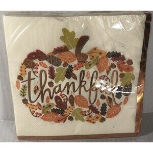 Hobby Lobby ￼1 Pack Napkins Thanksgiving 30 Count  “Thanksgiving “ 6.5 X 6.5”